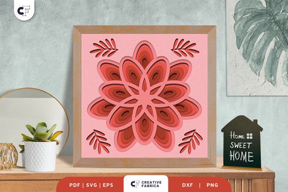 3D SVG Ornaments: Elliptical Flower Light Box