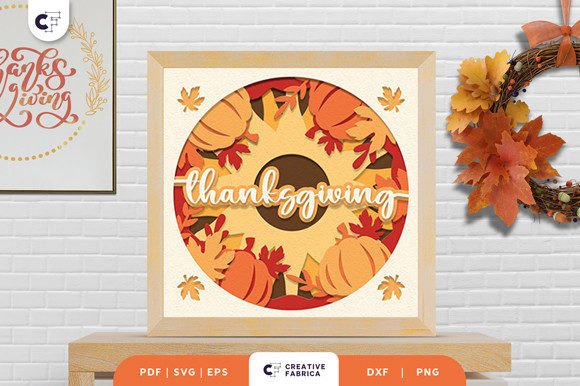 Autumn Elements 3D SVG for Thanksgiving