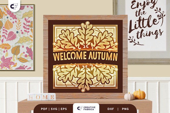 Autumn Leaves Mandala 3D Light Box