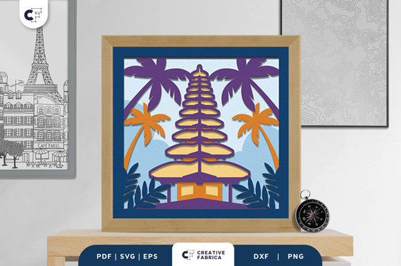 Bali Indonesia 3D Layered Papercut