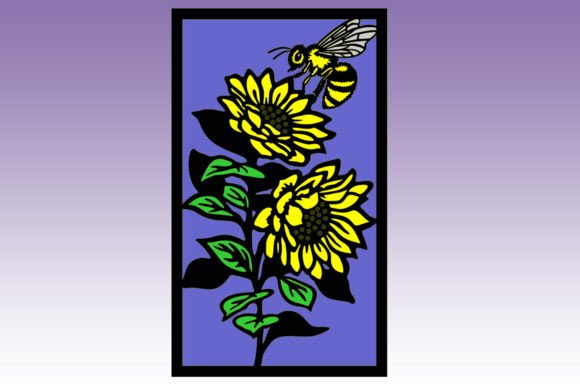 Bee Sunflower 3D SVG for Shadow Boxes