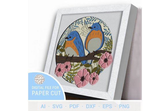 BIRDS 3D SVG for Shadow Boxes
