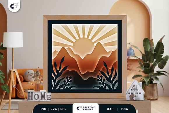 Boho Scenery 3D SVG for Ornaments