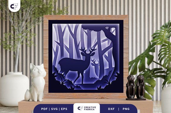 Deer in the Forest 3D Light Box