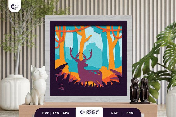 Deer in the Forest 3D SVG for Branding