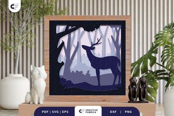 Deer in the Forest 3D SVG for Handmade Creators