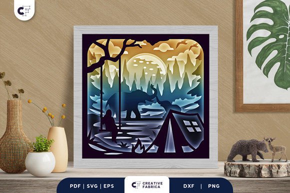 Elephant with Lake View 3D SVG
