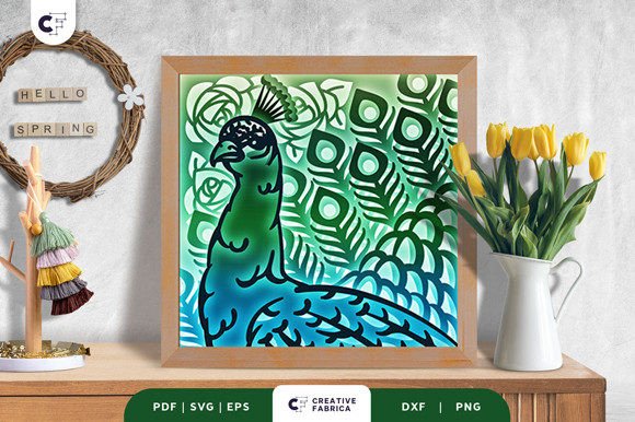 Floral Peacock 3D SVG for Seasons