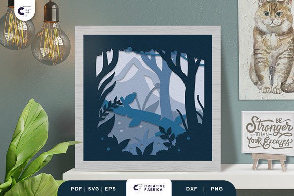 Forest 3D Shadow Box Paper Cut