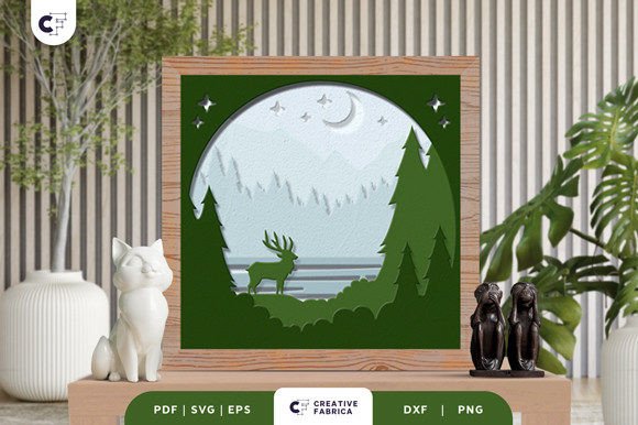 Forest Lake 3D SVG for Real Crafting