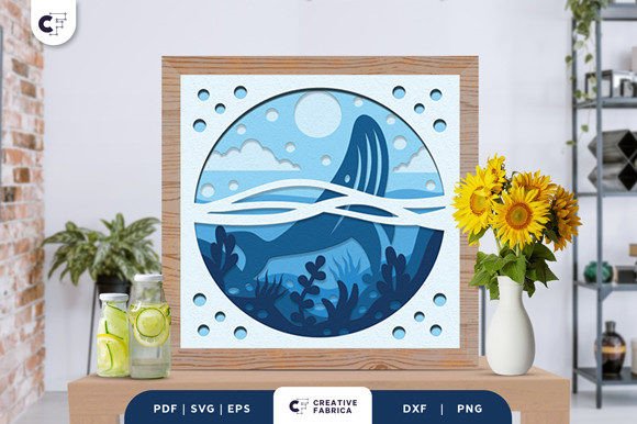 Humpback Whale 3D SVG for Summer Crafts