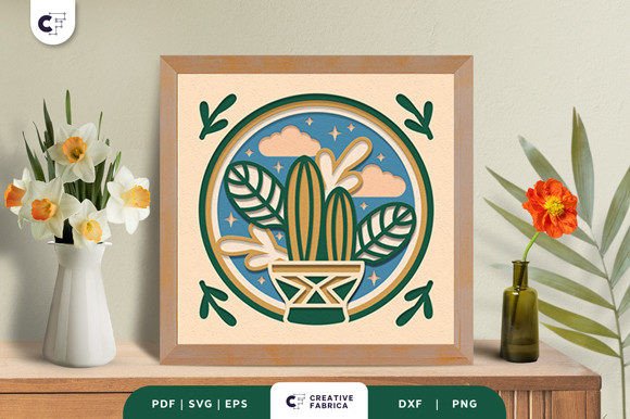 Intricate Potted Succulent 3D SVG for Cacti And Succulents