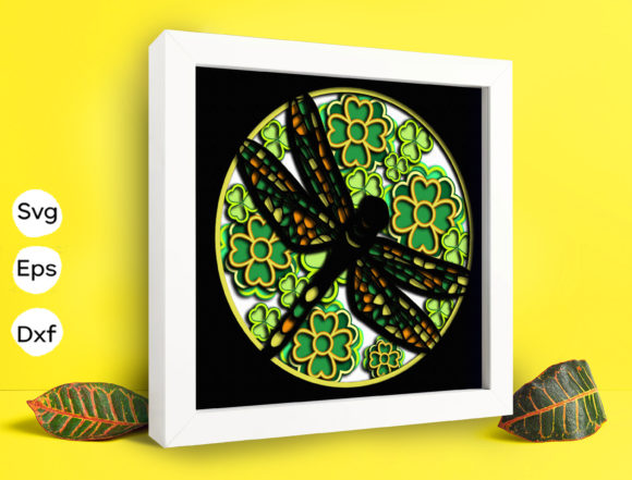 Lucky Dragonfly 3D SVG for Shadow Boxes
