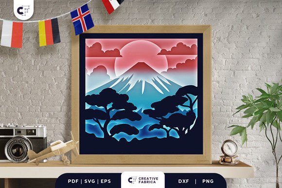 Mount Fuji View 3D SVG for Local Business Branding