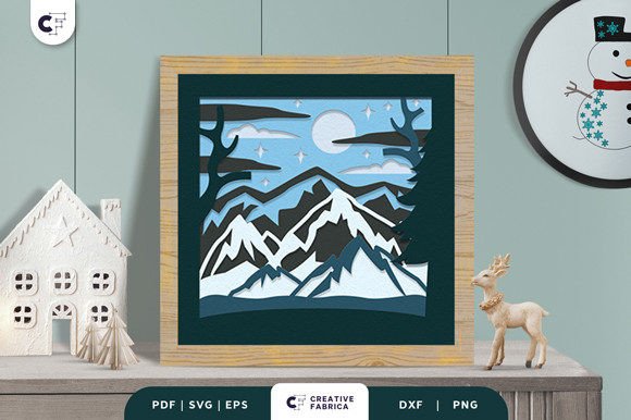 Peak of Winter Mountain 3D SVG