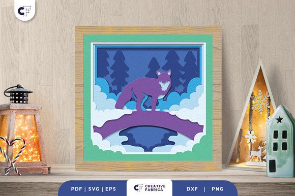 Red Fox in the Forest 3D SVG for Winter Branding
