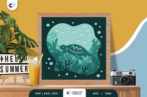 Sea Animal 3D Layered Paper Cut SVG