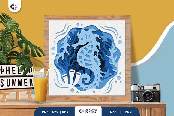 Seahorse 3D Light Box Papercut