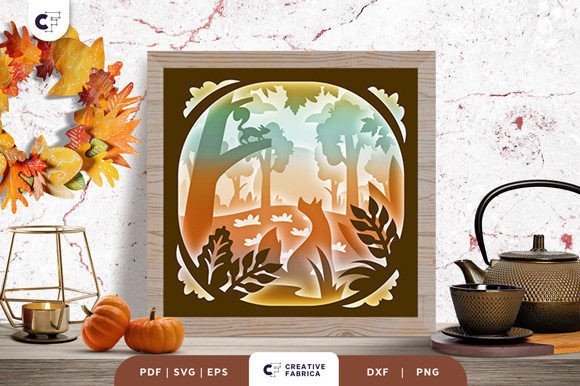 Squirrel Fall Forest 3D SVG