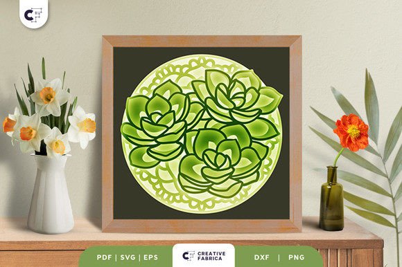 Succulent 3D Light Box SVG for Cacti And Succulents