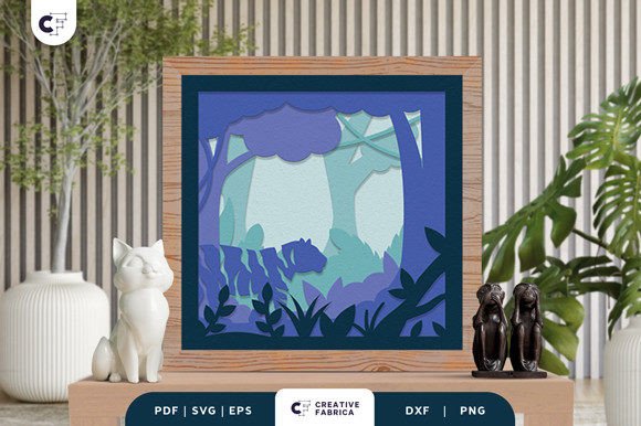 Tiger in the Forest 3D SVG