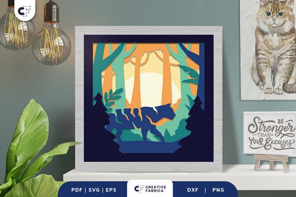 Tiger in the Forest 3D SVG: A Creative Asset