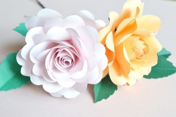 Wild Rose Paper Flower 3D SVG