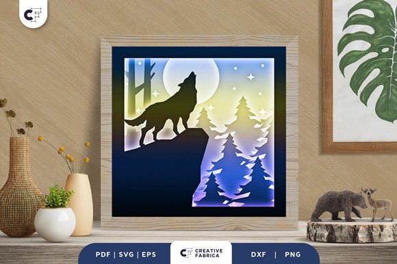 Wolf in the Forest 3D SVG: A Creative Asset for Designers
